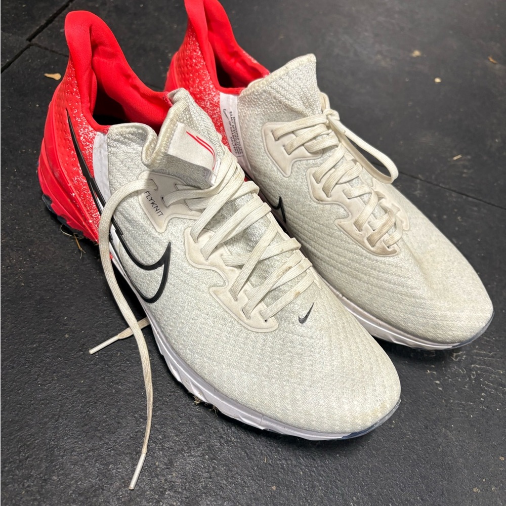 Nike Men's Redish/Orange and White Golf Shoes